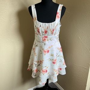 Floral ruffled tank mini dress